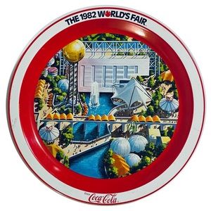 Vintage Coca Cola Coke 1982 Worlds Fair Metal Drink Tray Knoxville, TN F…